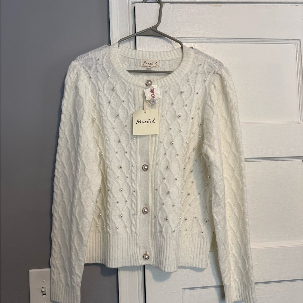 T.J.Maxx Cream Cable Knit Cardigan